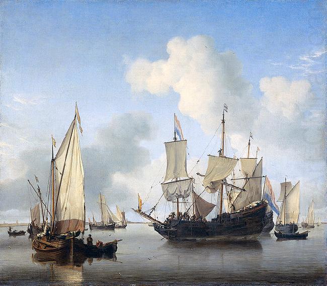 Willem Van de Velde The Younger Ships anchored offshore china oil painting image